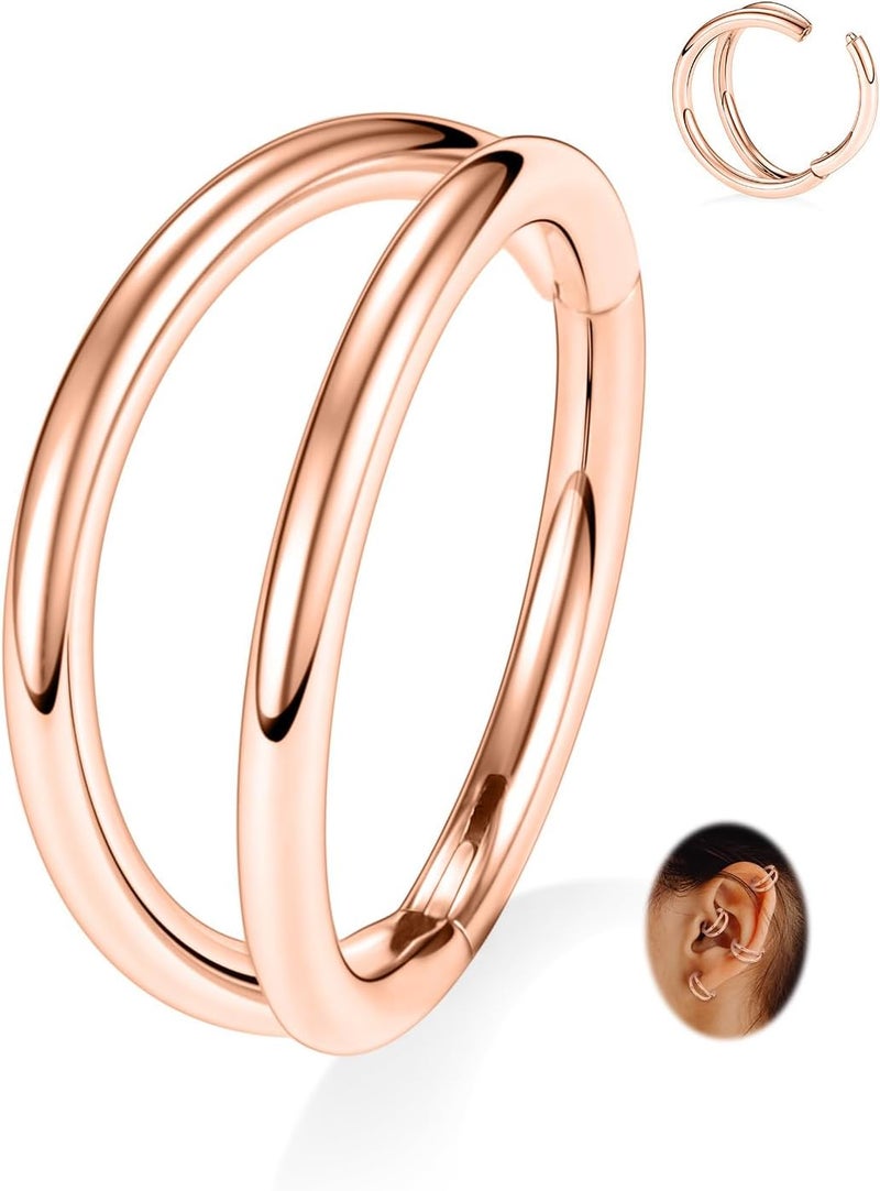 FUNLMO Store 316L Surgical Steel Nose Hoop Septum Conch Piercing Jewelry Cartilage Daith Helix Tragus Rook Lobe Earring Triple/Double Nose Lip Ring 20G 18G 16G - Image 1